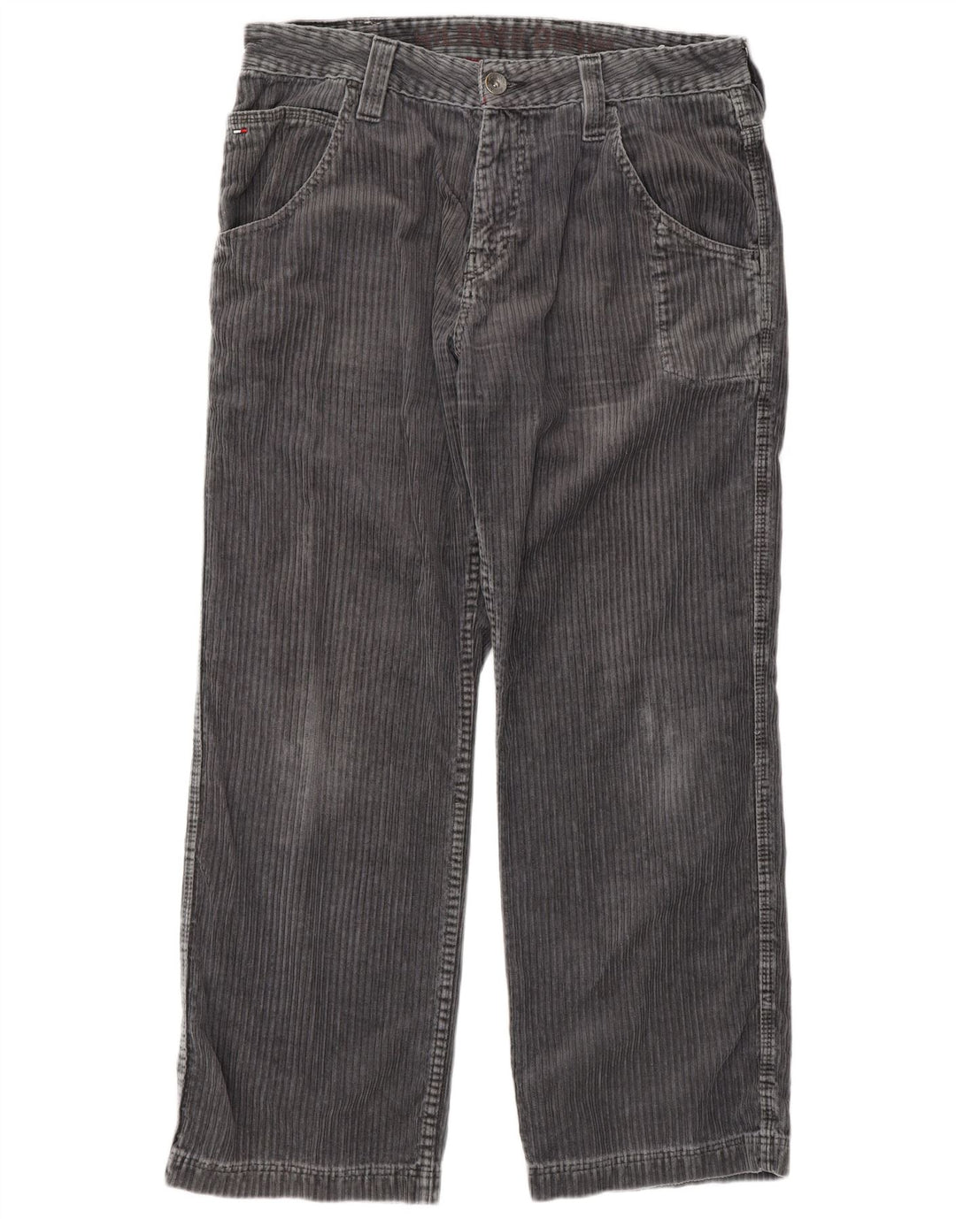 Pantaloni dritti in velluto a coste da uomo Tommy Hilfiger W34 L30 Grigi