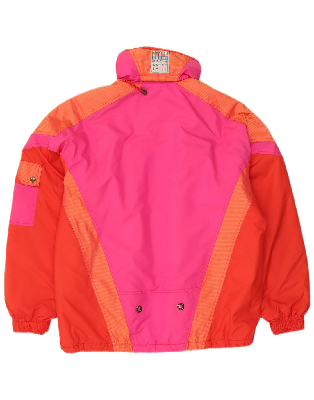 Giacca da sci vintage da uomo con cappuccio IT 46 Small multicolore Colourblock