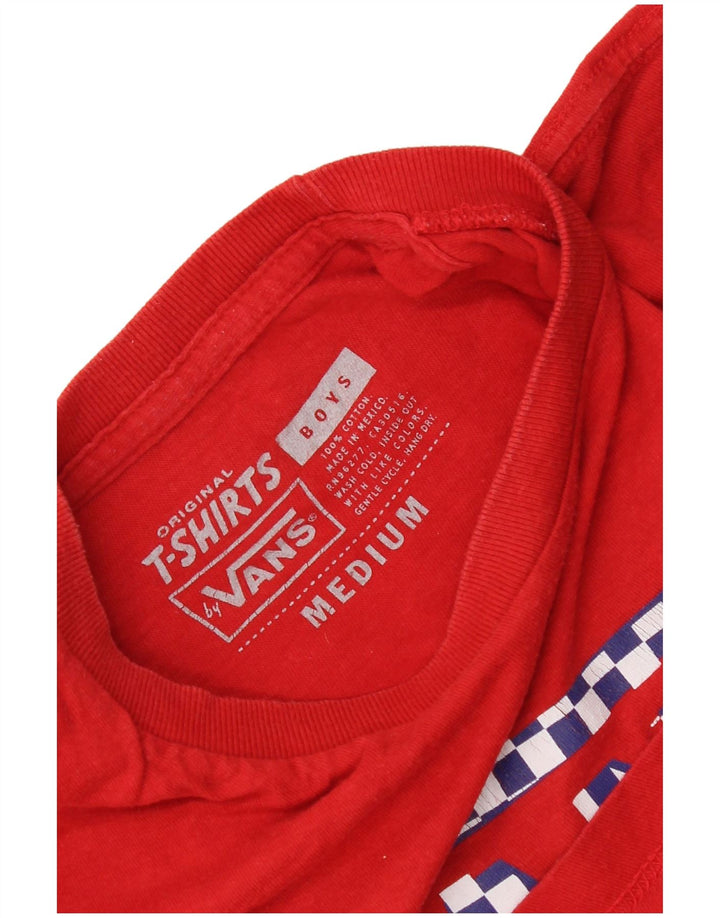 Maglietta grafica da ragazzo Vans Top 10-11 anni in cotone rosso medio