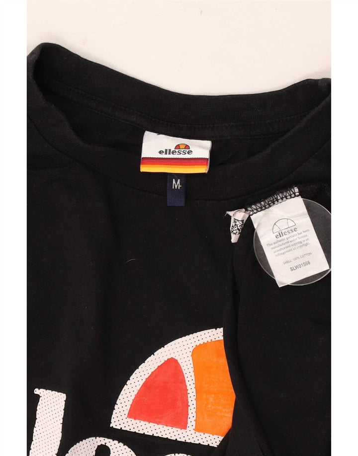 T-shirt grafica da uomo Ellesse Top in cotone nero medio