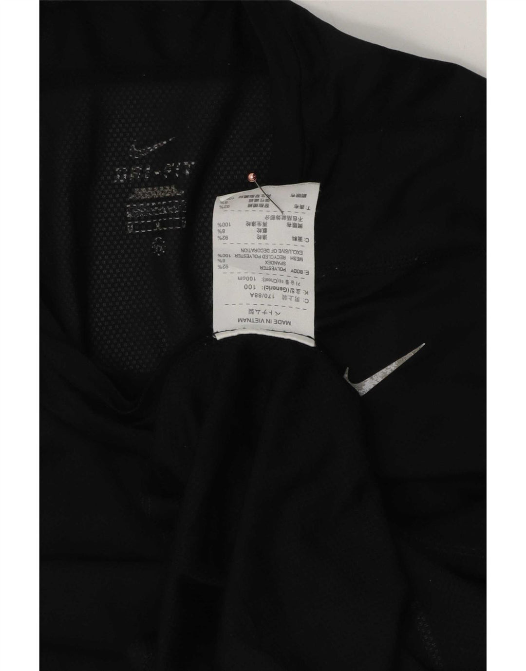 T-shirt Nike da uomo Dri Fit, top in poliestere nero medio