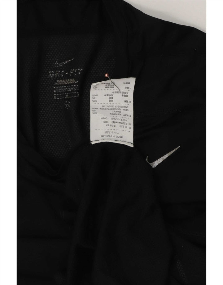 T-shirt Nike da uomo Dri Fit, top in poliestere nero medio