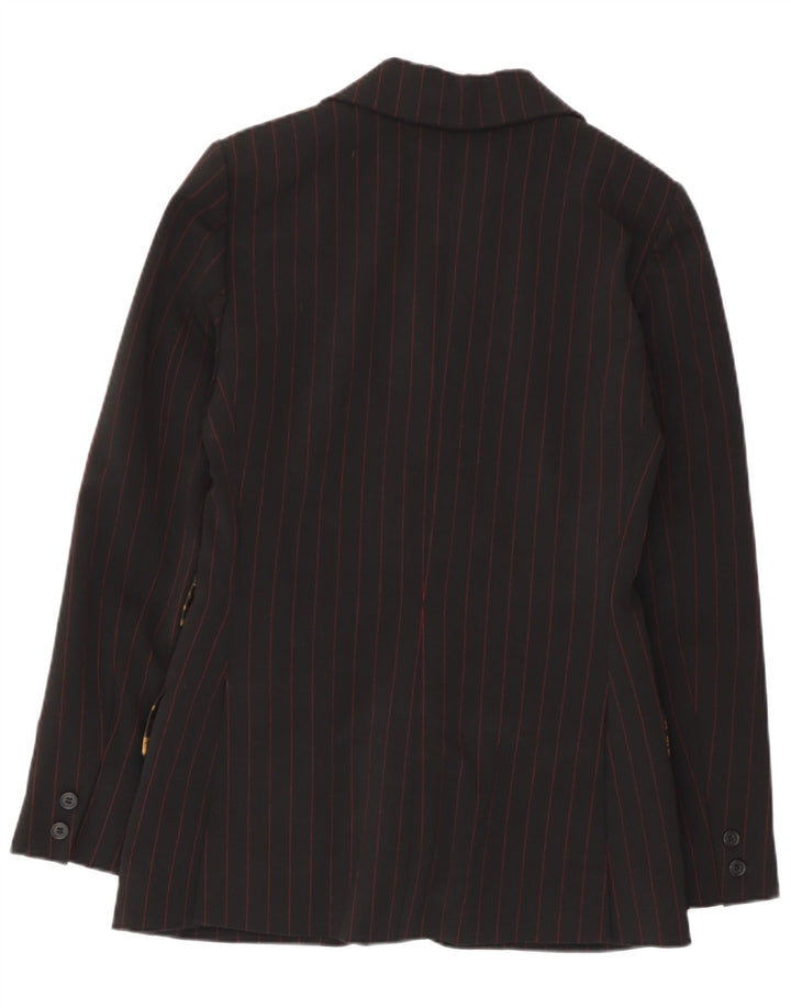 Giacca blazer vintage da donna a 2 bottoni IT 42 media a righe nere