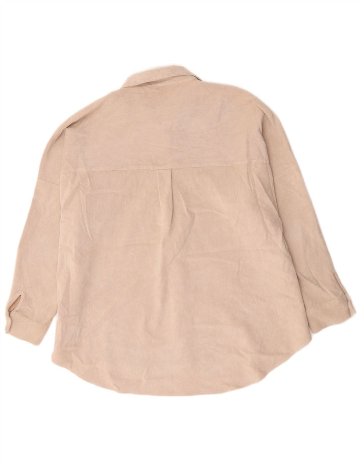 Camicia oversize da donna Zara UK 18 XL Poliestere beige