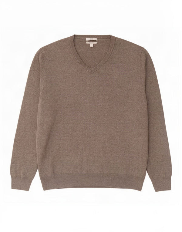 Maglione maglione con scollo a V da uomo Marks & Spencer 2XL cotone grigio