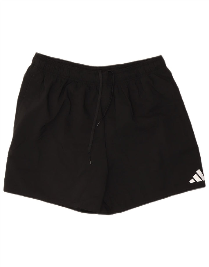 Pantaloncini sportivi da uomo Adidas grandi in poliestere nero
