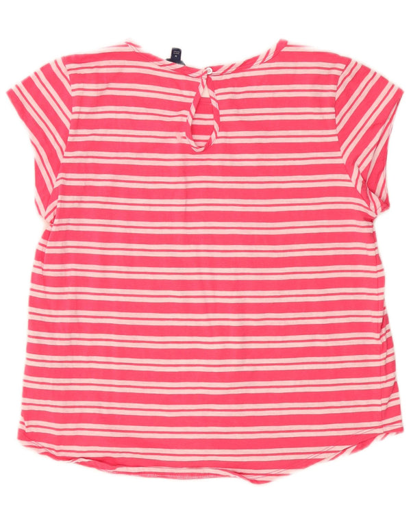 T-shirt da donna Nautica Top UK 12 cotone a righe rosa medio