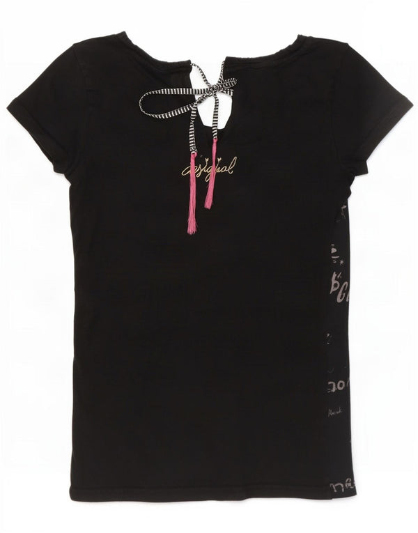 Desigual Maglietta grafica da donna Top UK 8 Piccolo cuore nero