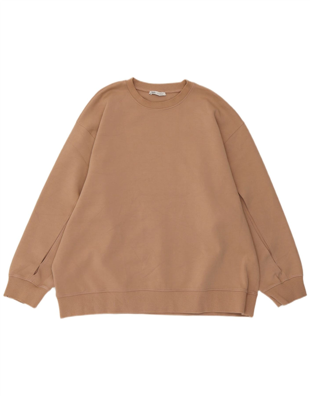 Felpa oversize da donna Zara UK 14 Cotone beige medio