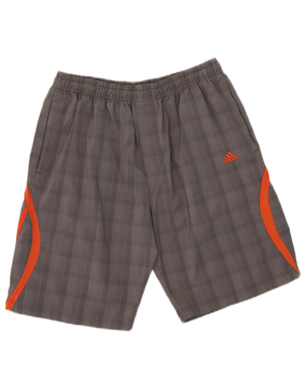 Pantaloncini sportivi Adidas da uomo UK 46/48 XL a quadri grigi