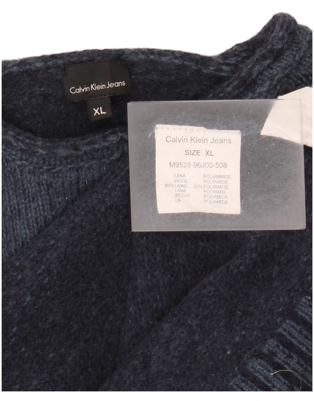 Calvin Klein Jeans Uomo Maglione Girocollo Maglione XL Blu Navy Lana