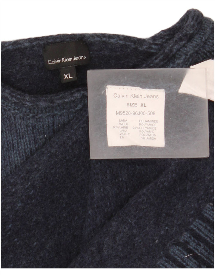 Calvin Klein Jeans Uomo Maglione Girocollo Maglione XL Blu Navy Lana