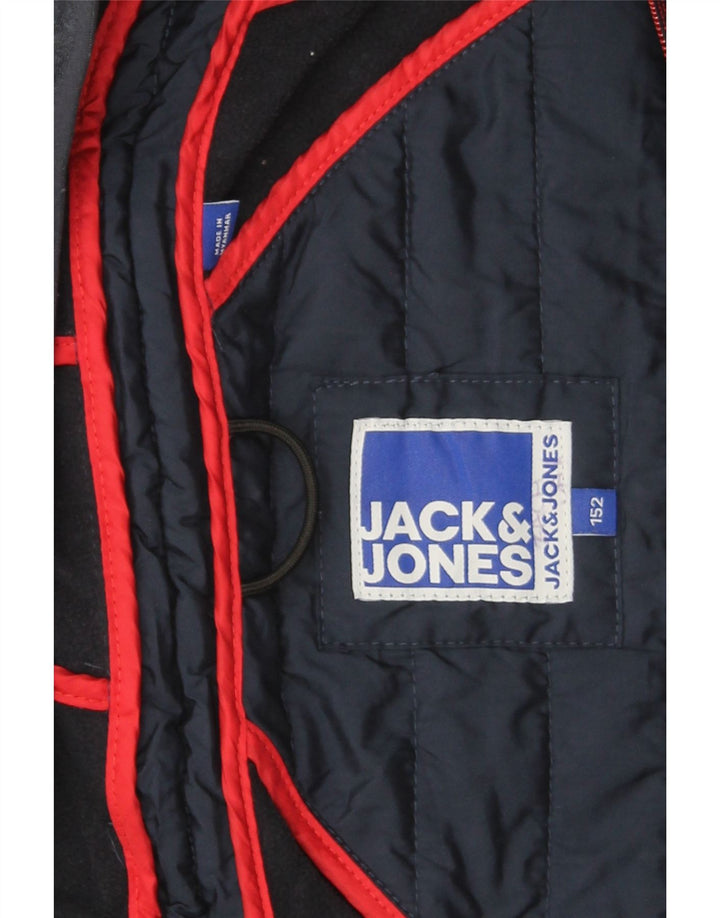 Giubbotto bomber con cappuccio Jack & Jones per ragazzi 9-10 anni Blu navy a blocchi di colore