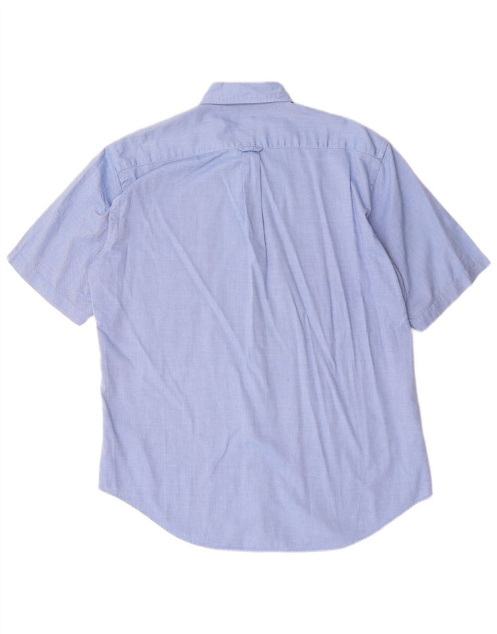 Gant Camicia da uomo a maniche corte vestibilità casual grande in cotone blu