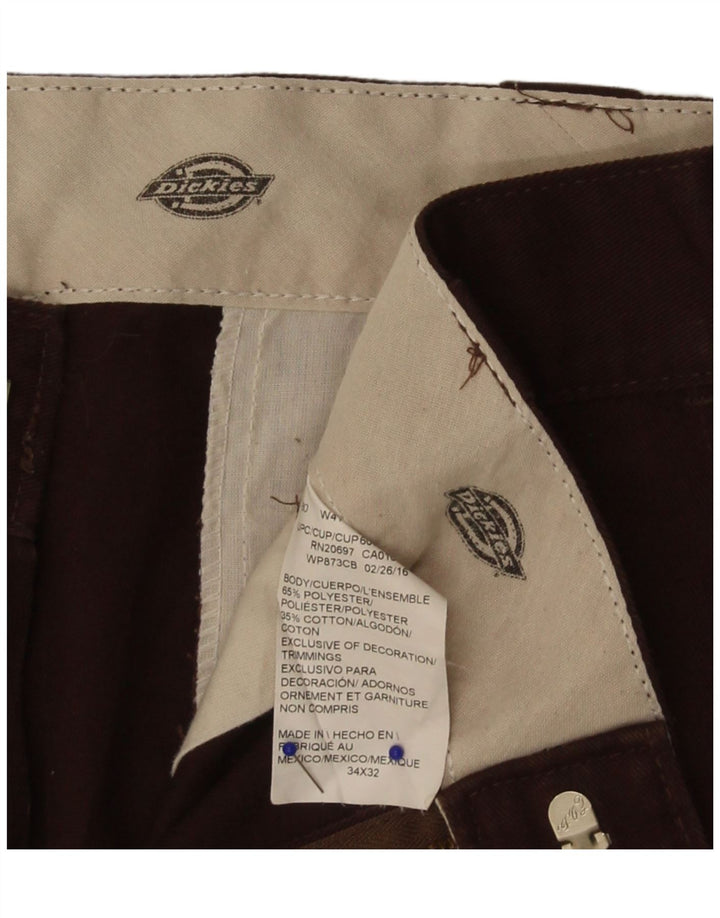 Pantaloni chino dritti da uomo Dickies W34 L32 poliestere marrone
