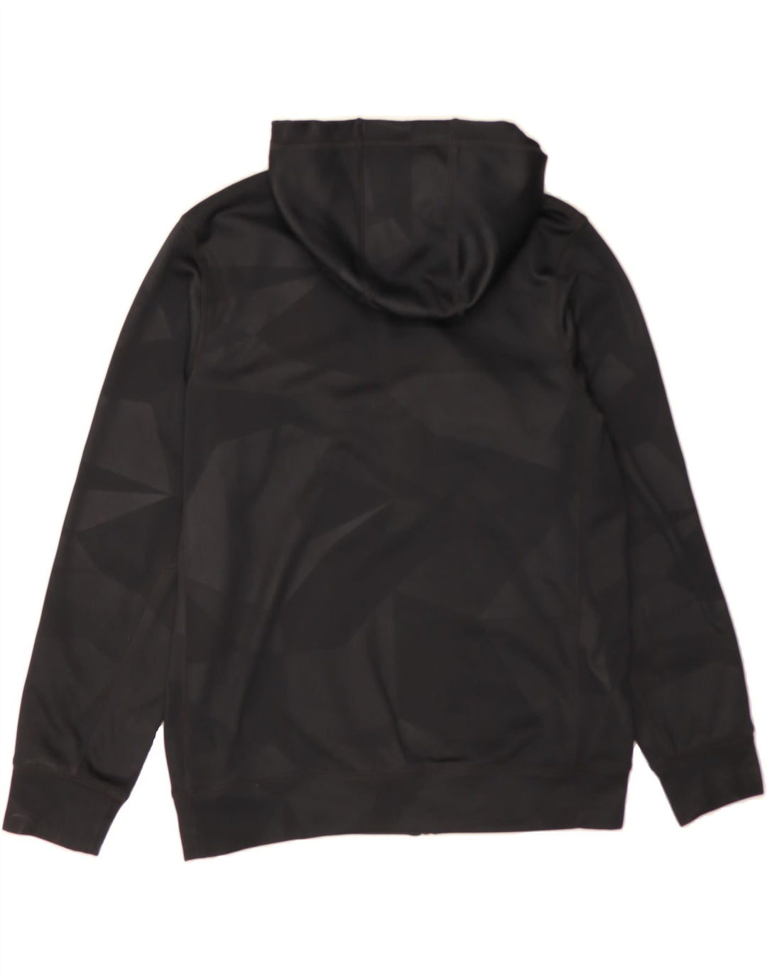NIKE Mens Therma-Fit Zip Hoodie Sweater Small Black Geometric Polyester Vintage Nike and Second-Hand Nike from Messina Hembry 