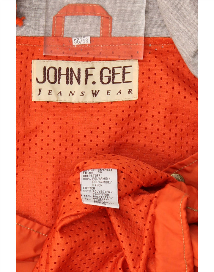 JOHN F GEE Giacca anorak con cappuccio grafica da uomo EU 56 3XL Arancione Poliammide