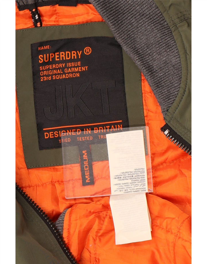 Giubbotto bomber da uomo Superdry UK 38 poliestere color block medio kaki