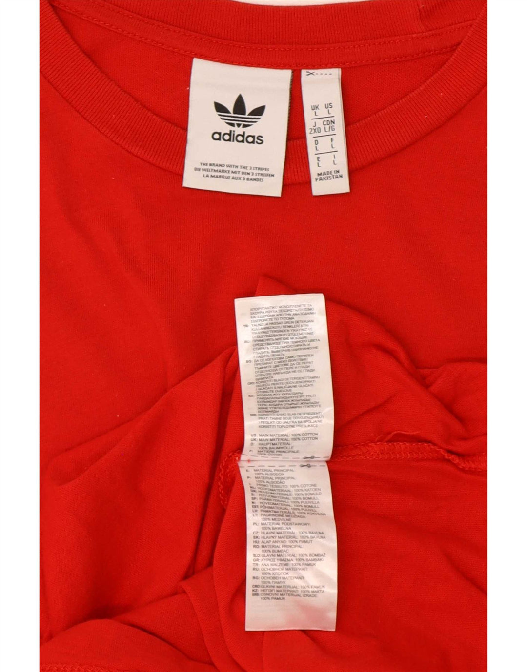 T-shirt grafica da uomo Adidas Top grande in cotone rosso