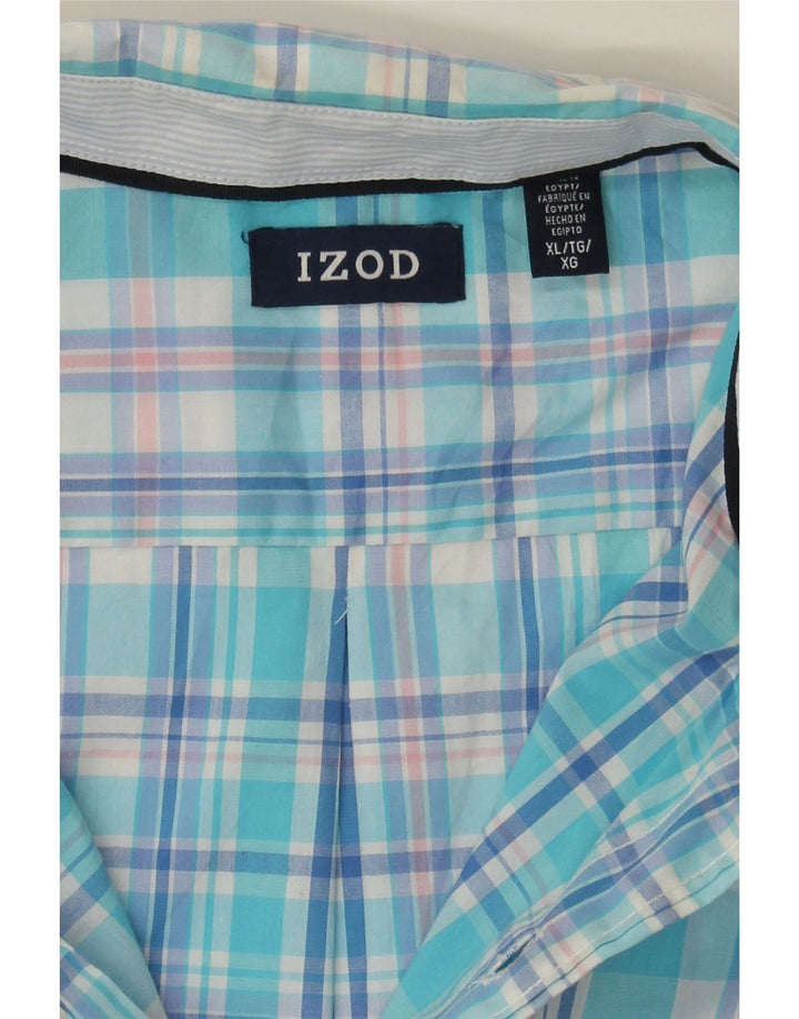 IZOD Mens Shirt XL Blue Check Cotton Vintage Izod and Second-Hand Izod from Messina Hembry 