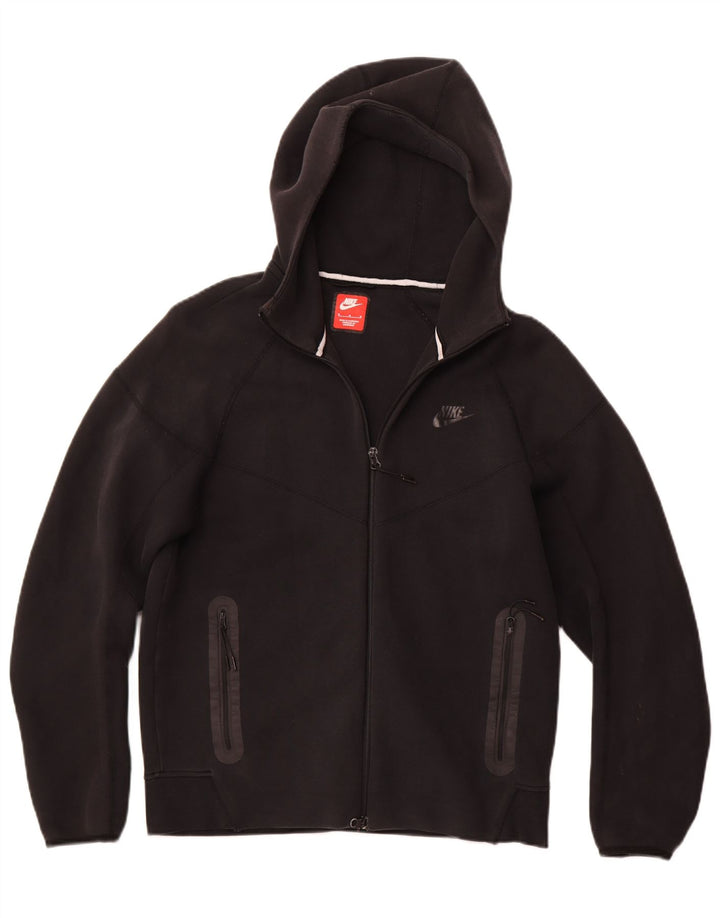 Felpa con cappuccio e zip Nike da uomo in cotone nero medio