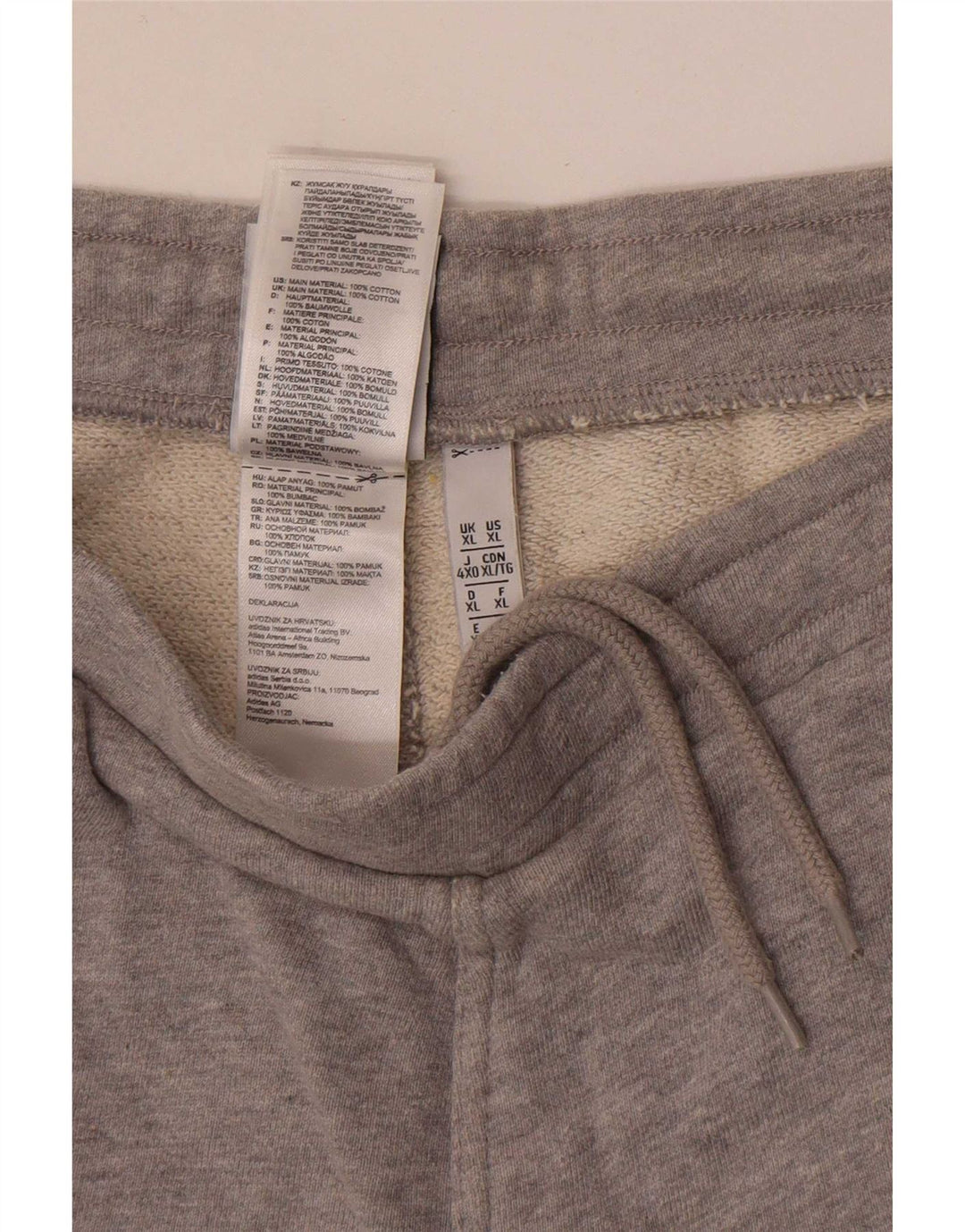 Pantaloncini sportivi da uomo Adidas XL in cotone grigio