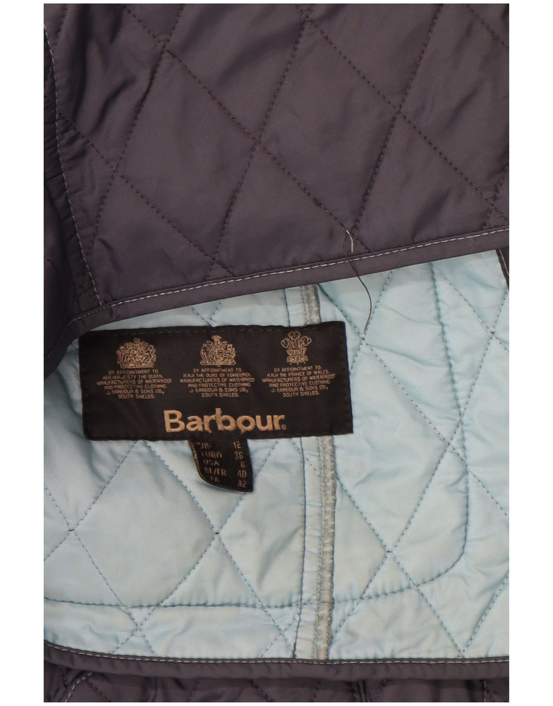 Giacca trapuntata da donna Barbour UK 12 media blu navy in poliammide