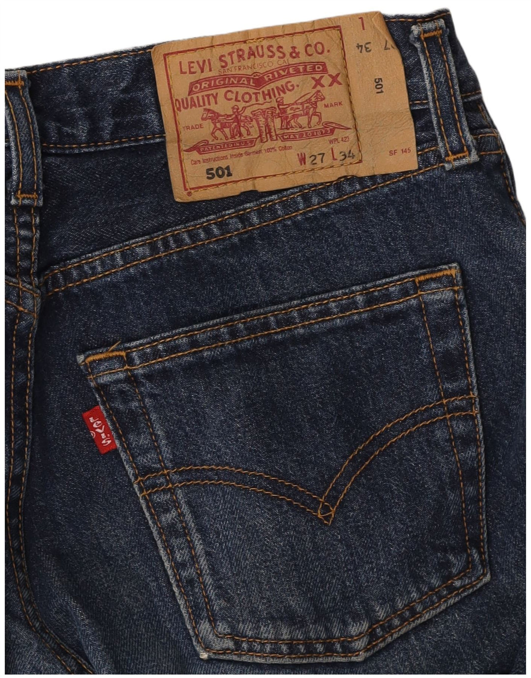 Jeans dritti 501 da donna LEVI'S W27 L28 Blu navy