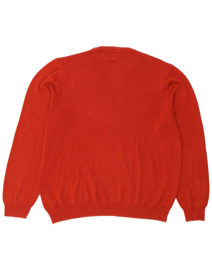 Maglione da uomo con scollo a V Marks & Spencer XL in cotone rosso