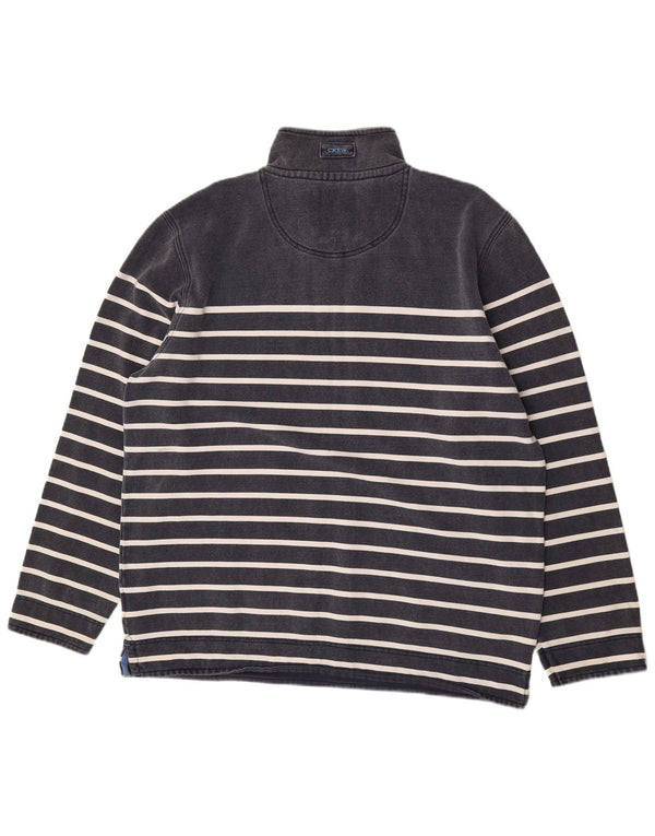 Crew Clothing Felpa con collo con zip da uomo Maglione 2XL Cotone a righe blu navy
