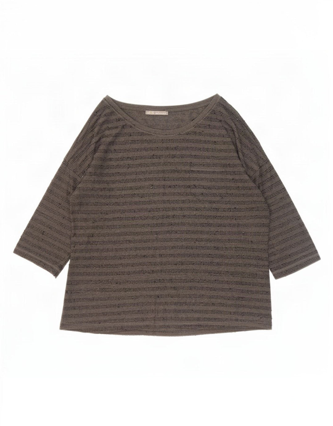 Top Zara da donna con maniche a 3/4 UK 20 2XL Poliestere a righe grigie
