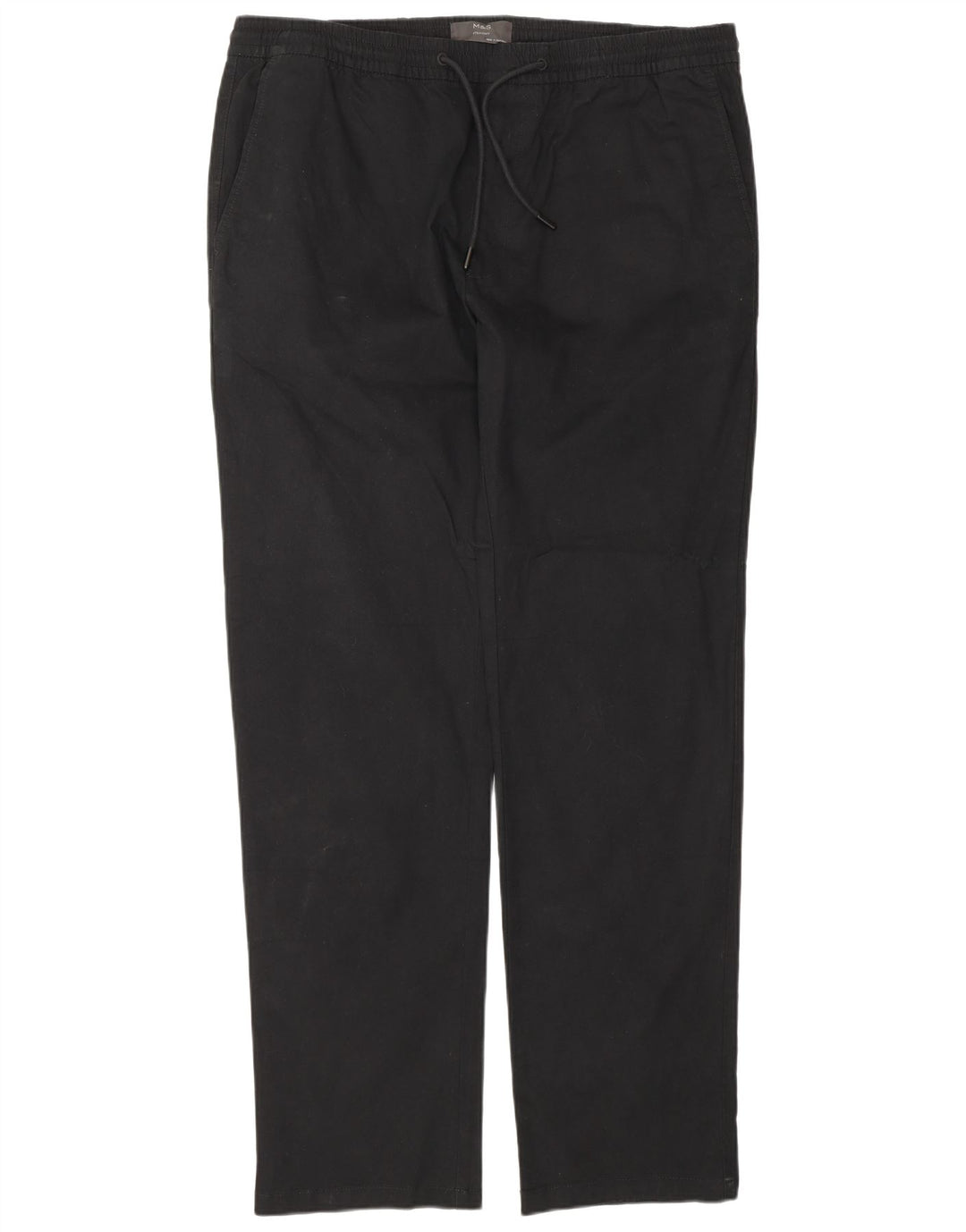 Pantaloni chino dritti da uomo Marks & Spencer W38 L33 cotone nero