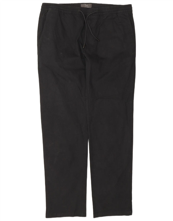 Pantaloni chino dritti da uomo Marks & Spencer W38 L33 cotone nero