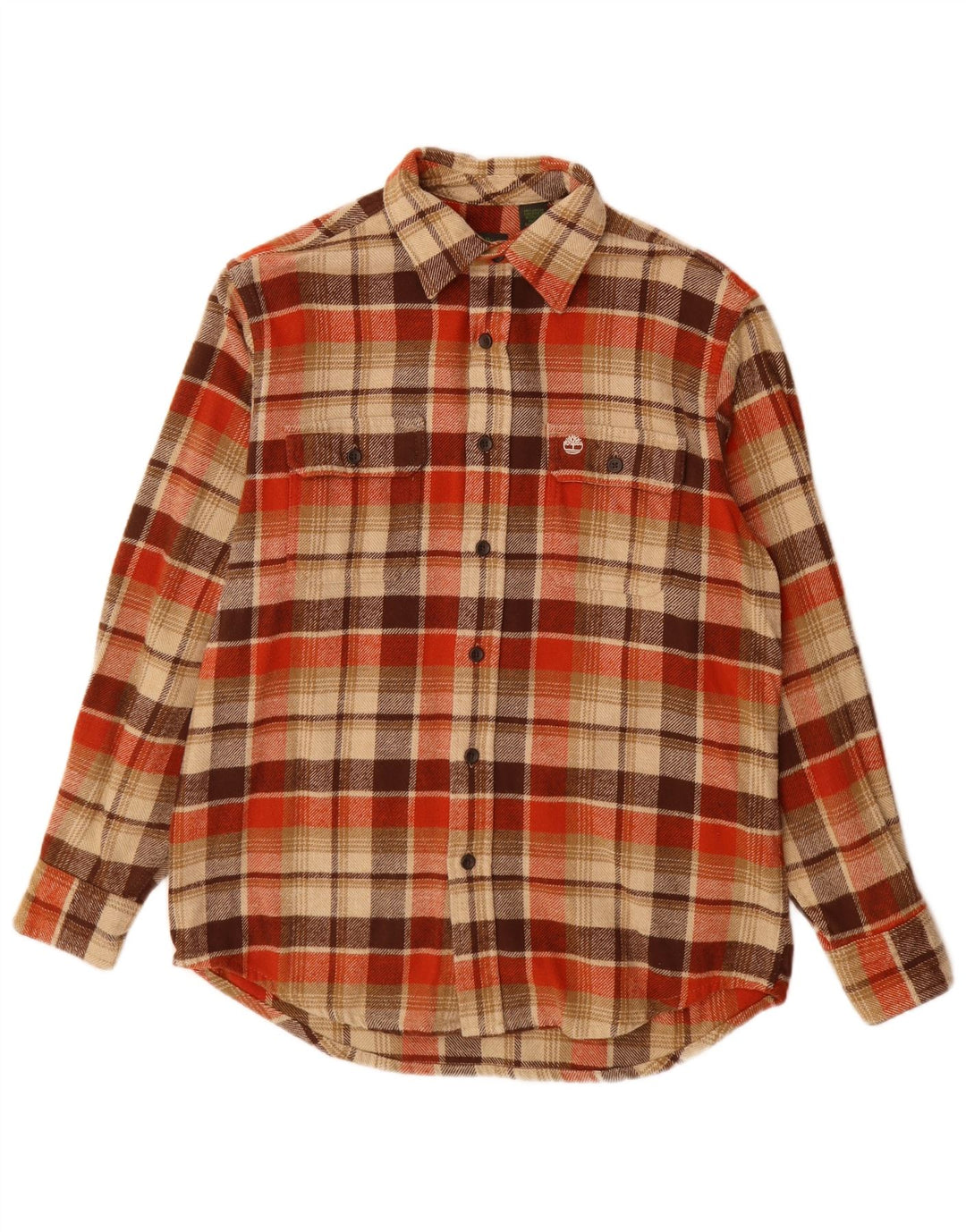 Camicia in flanella da uomo Timberland in cotone a quadri beige medio