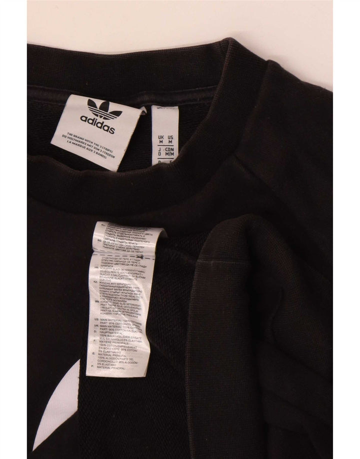 Felpa grafica da uomo Adidas Felpa media in cotone nero
