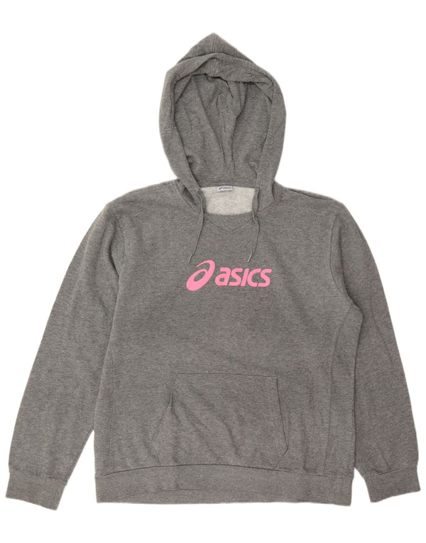 Felpa con cappuccio grafica da donna Asics UK 20 2XL Cotone grigio