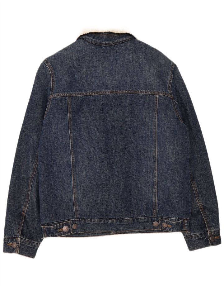 Giacca Kiabi da uomo in denim sherpa UK 38 cotone blu medio