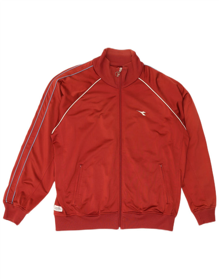 Giacca da tuta da uomo Diadora UK 42 Large Rosso Poliestere