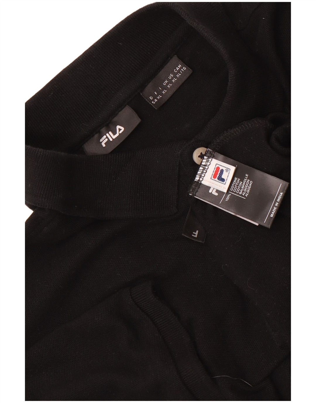 Polo da uomo Fila XL in cotone nero