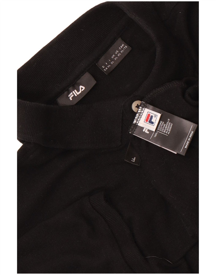 Polo da uomo Fila XL in cotone nero