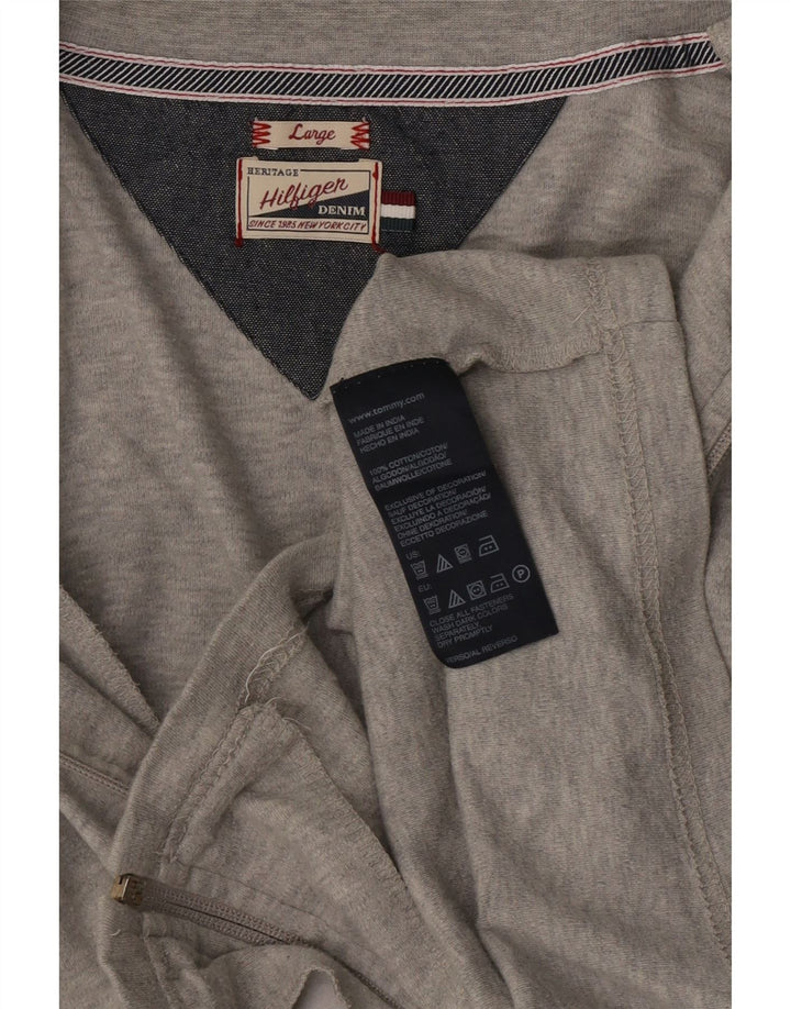 Giacca da ginnastica da uomo Tommy Hilfiger di grandi dimensioni in cotone grigio