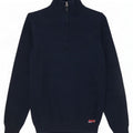 Maglione da uomo con zip e collo Superdry piccolo in cotone blu navy