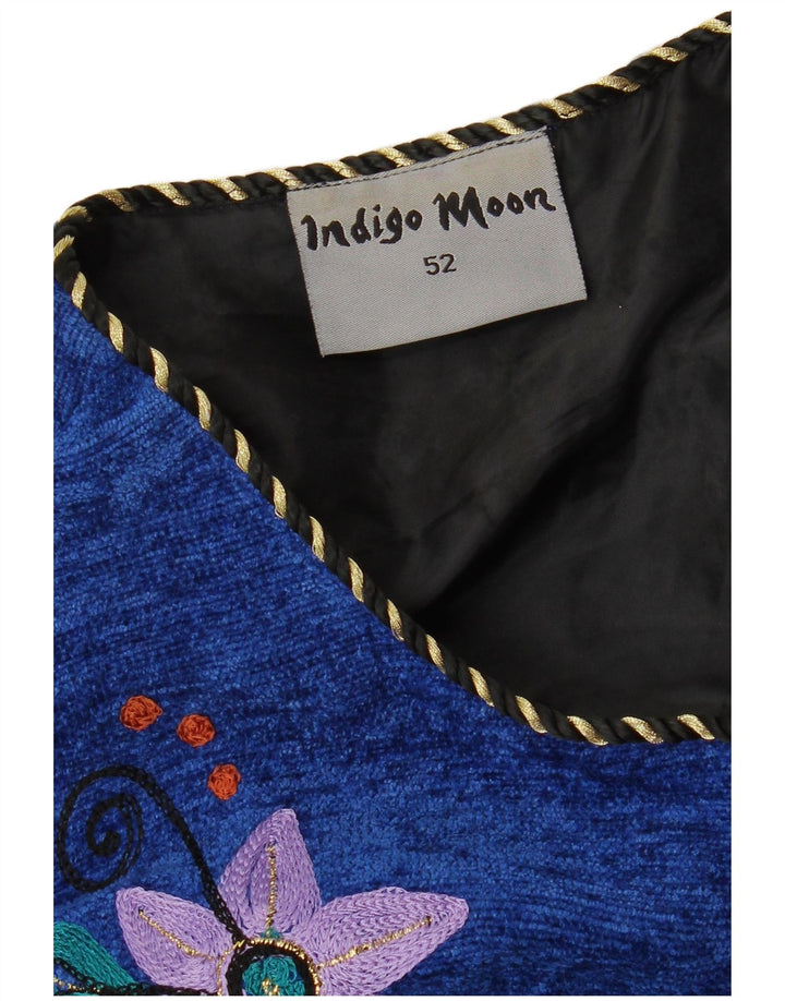 Maglione cardigan da donna INDIGO MOON EU 42 4XL Blu floreale