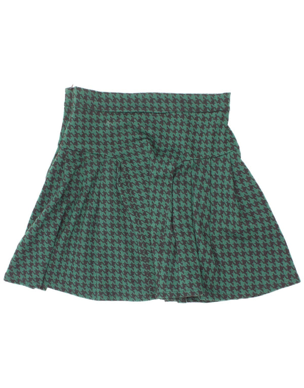 Gonna a pieghe Zara per ragazze 13-14 anni W26 poliestere pied de poule verde