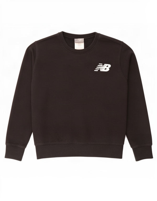 Felpa oversize da donna New Balance, maglione UK 10, piccolo cotone nero