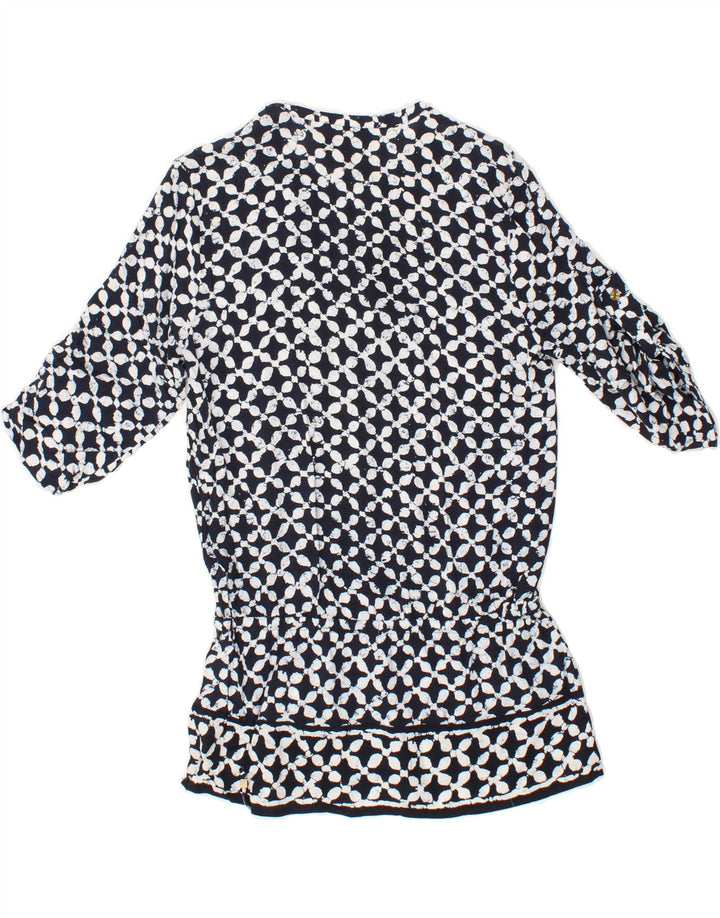 MICHAEL KORS Womens Abstract Pattern Blouse Top US 4 Small Navy Blue Vintage Michael Kors and Second-Hand Michael Kors from Messina Hembry 