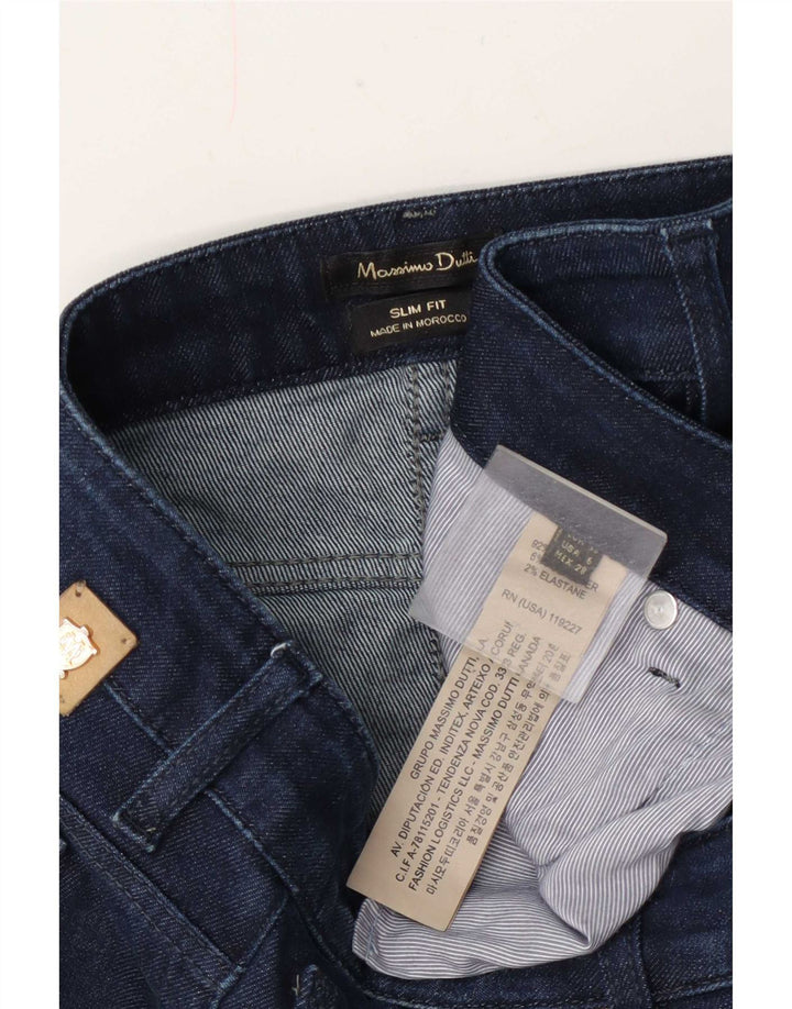Jeans slim da donna Massimo Dutti EU 38 Small W28 L27 Cotone blu navy