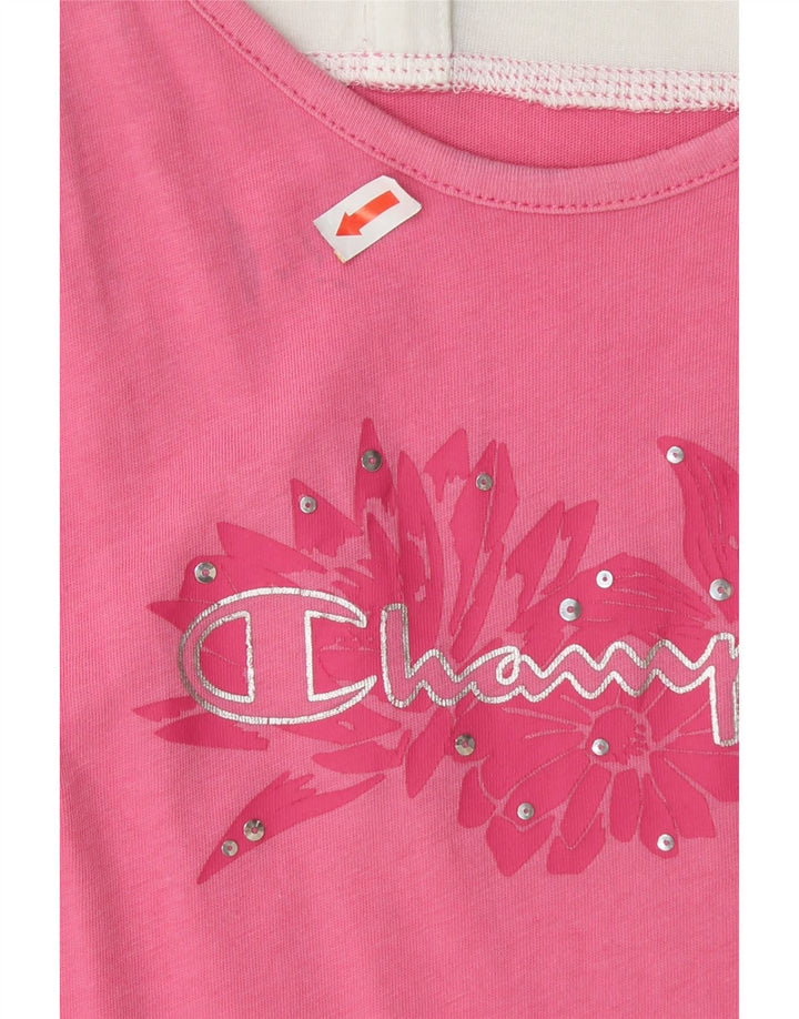 CHAMPION Womens Graphic Playsuit UK 8 Small  Pink Vintage Champion and Second-Hand Champion from Messina Hembry 