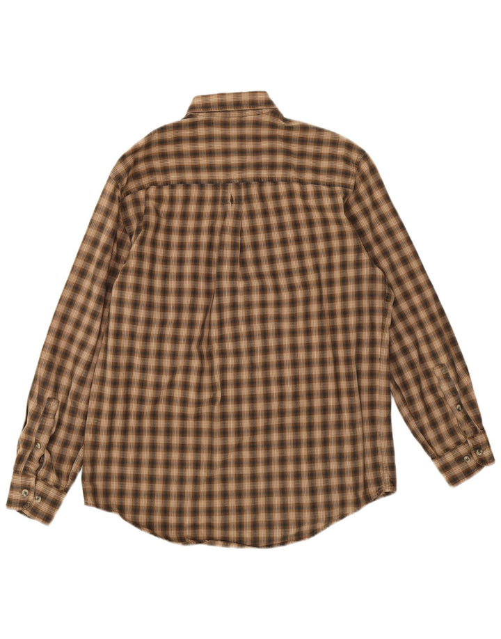 Camicia in flanella da uomo Timberland piccola in cotone a quadri marroni