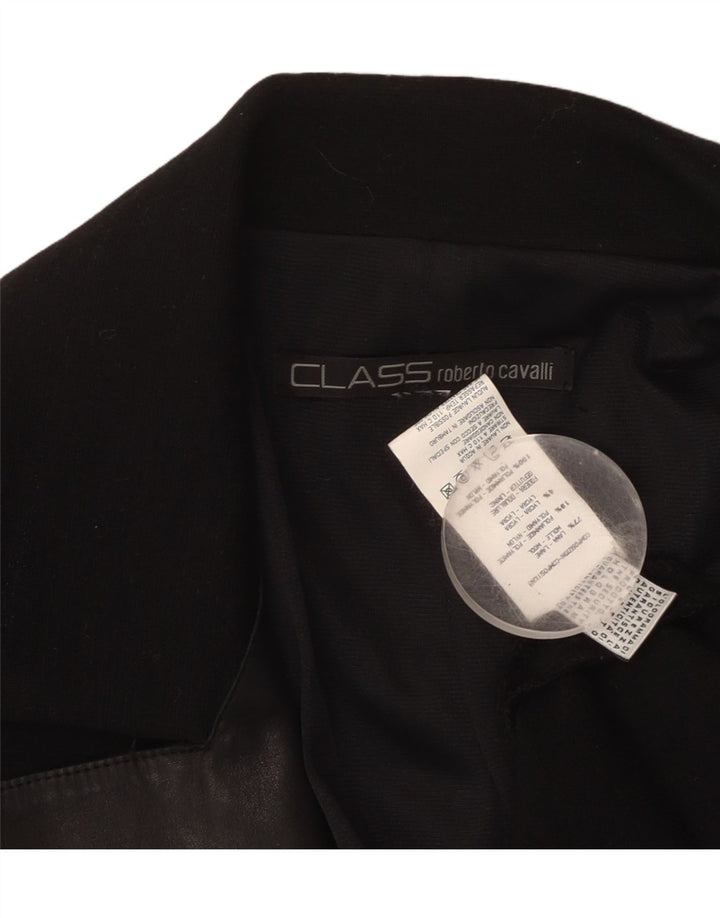 ROBERTO CAVALLI Womens 3 Button Blazer Jacket UK 12 Medium Black Wool